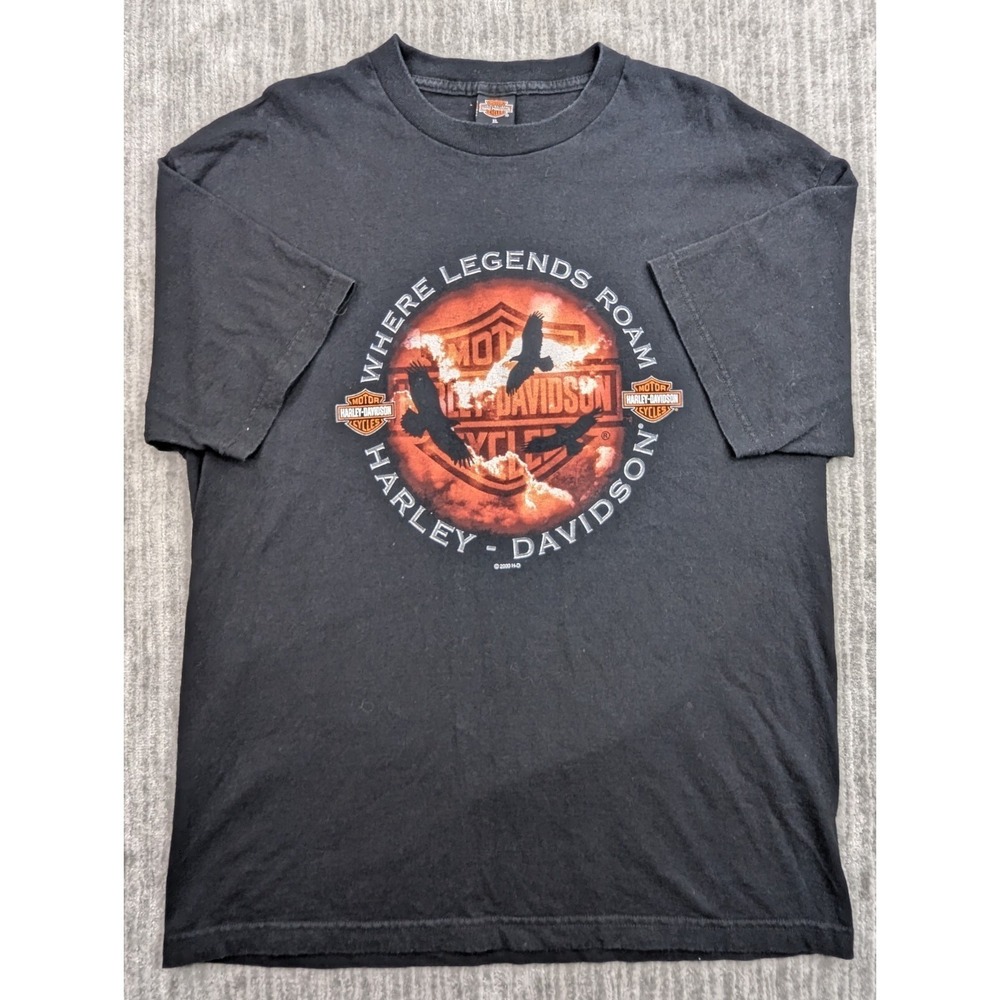 VINTAGE Y2K Harley Davidson Shirt "Where Legends Roam" Biker Indy Men's XL 2000